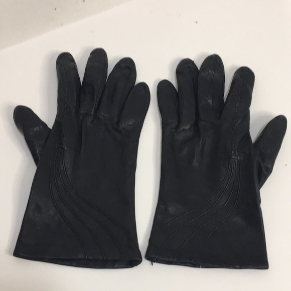GENUINE Leather Women Black Gloves Size S - Picture 5 of 12